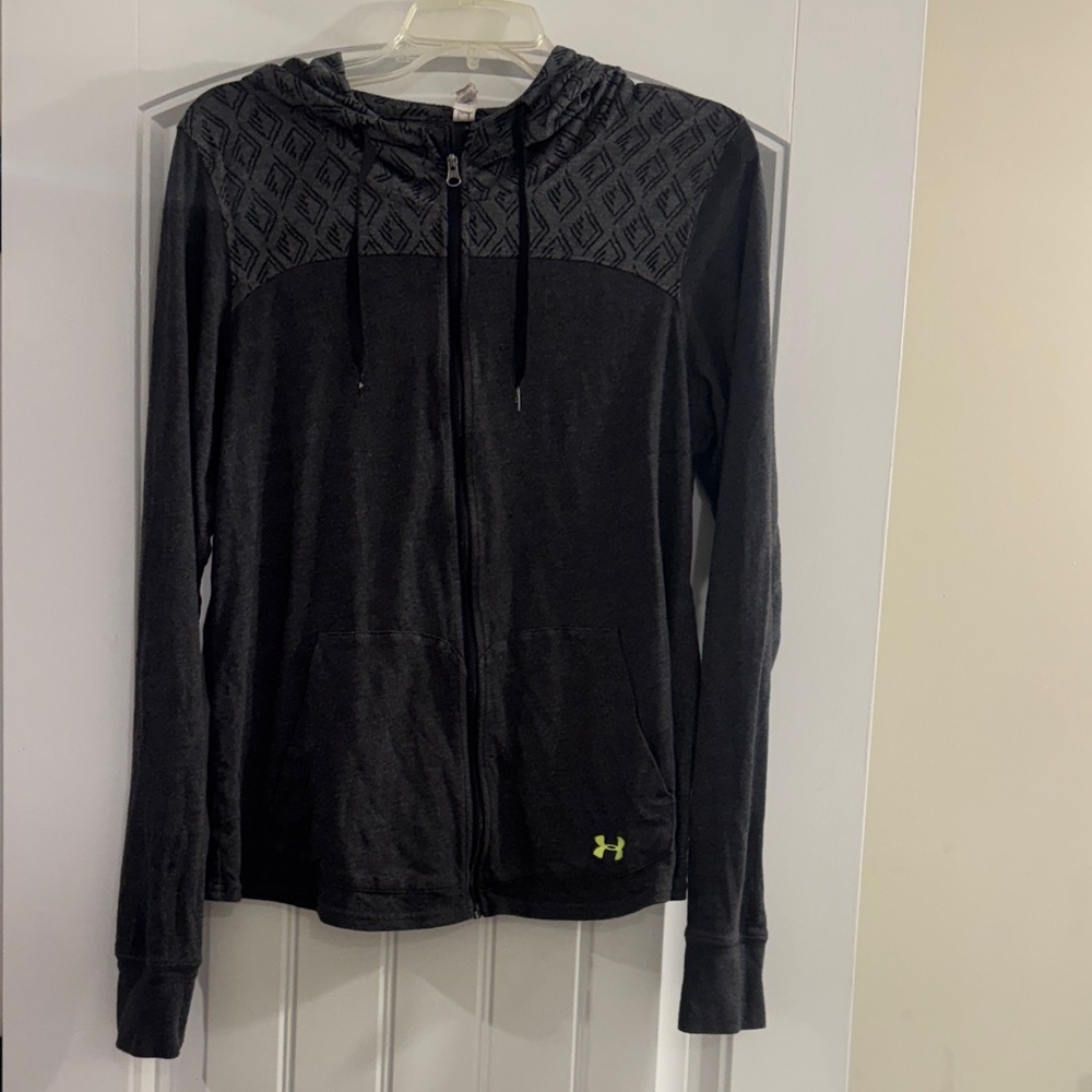 Under Armour Women's Charcoal Zip Up Jacket with Pattern